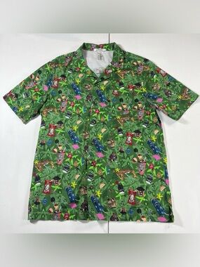 Disney Parks Hawaiian Shirt Mens XL Trader Sams Grog Grotto Enchanted Tiki Camp